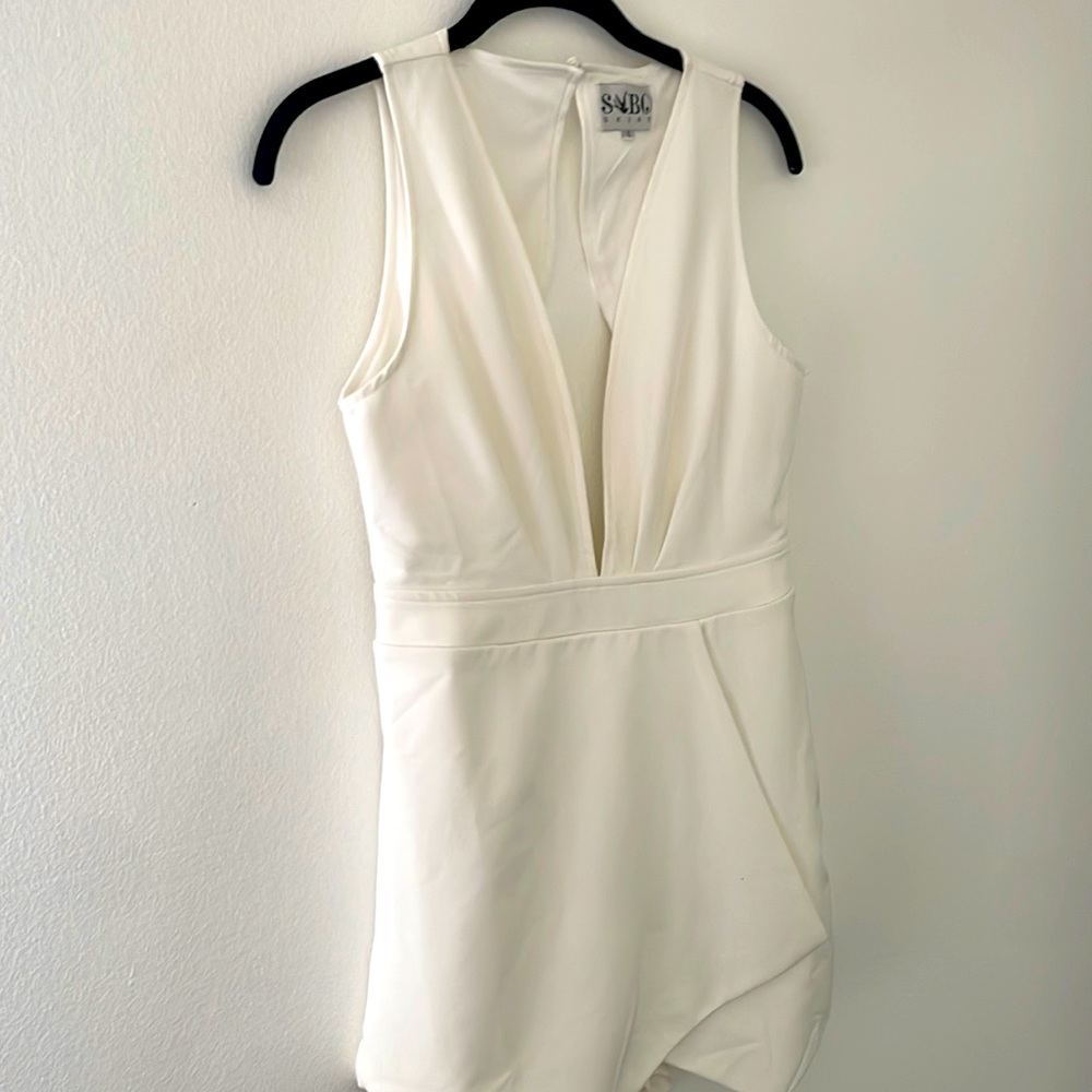White cutout skort romper